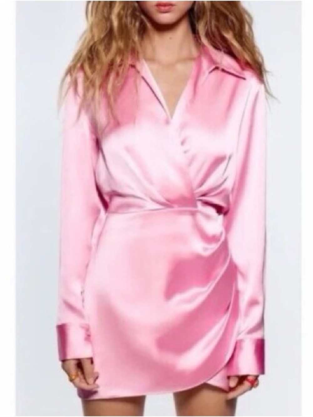 Zara Pink Satin Mini Dress